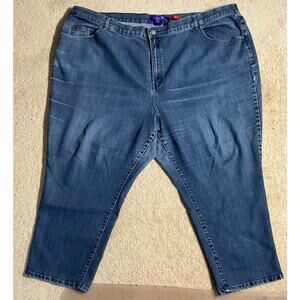 Catherines Right Fit Women's Pants Jeans Stretch 30WP Button up w/Elastic Sides
